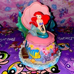 Vintage Disney Parks Little Mermaid Ariel Wind Up Music Box Under The Sea 1988